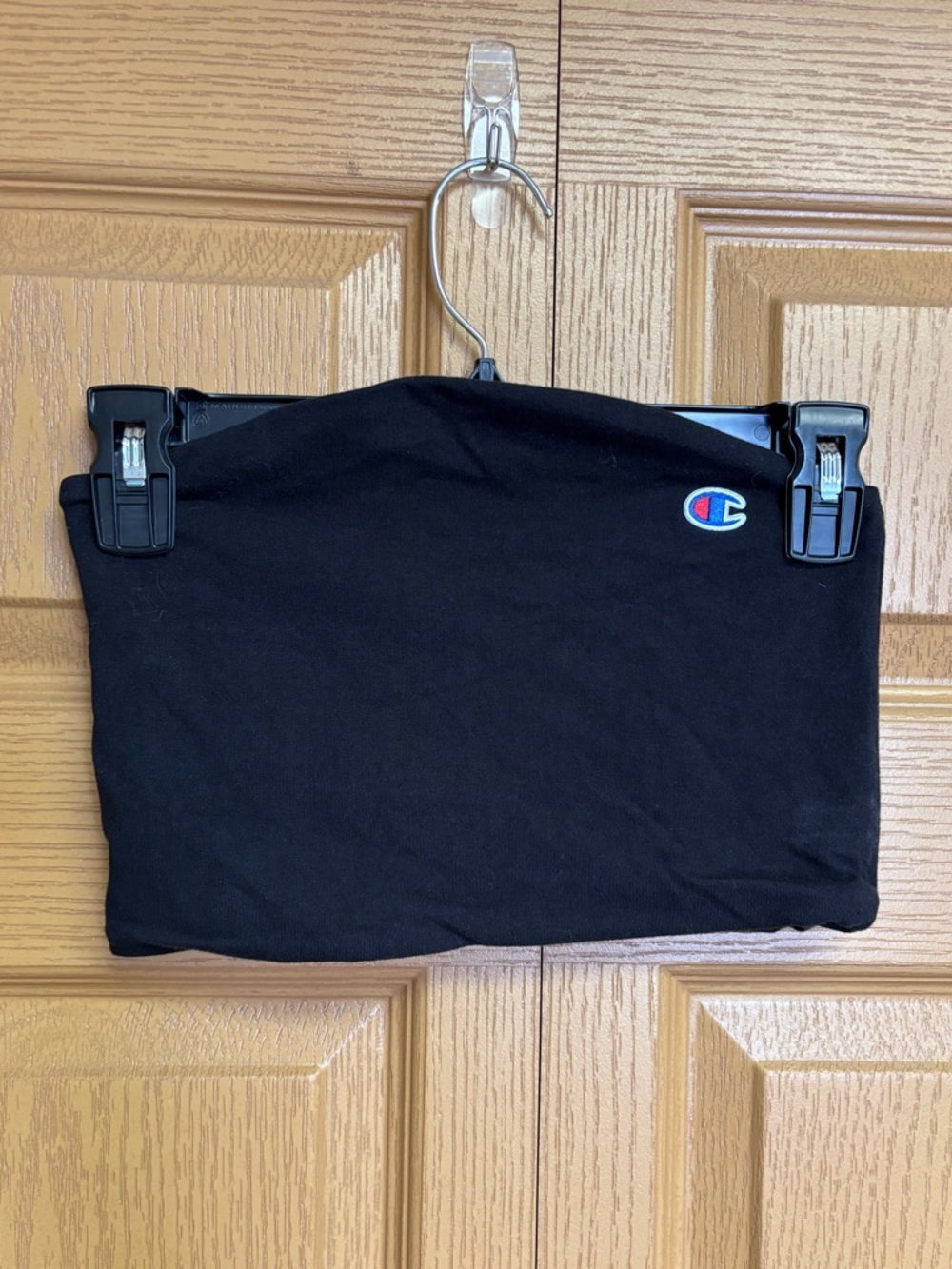 Champion Black Tube Top with Embroidered Logo